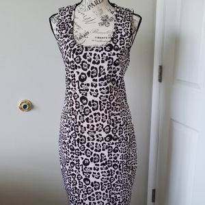 BAR III Leopard Print Bodycon Dress - Size M - Stretch & Chich